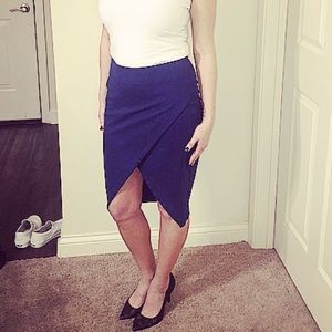 Express | vibrant blue pencil skirt size 4